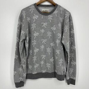 Chubbies Sweatshirt Men's M Gray Tropical‎ Palm Trees Crew Neck Logo